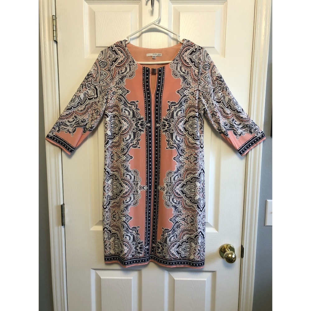 Studio One New York 3/4 Sleeve Shift Dress